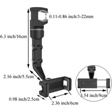 Livx Portatif Universal Multifonksiyonel 360 Derece Dönebilen Çok Amaçlı Telefon Tutucu Gri Dat-01