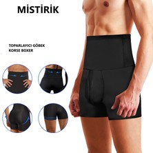 Mistirik Erkek Göbek Düzleştirici Sıkılaştırıcı Yüksek Bel Silikonlu Boxer Korse