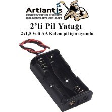 2 Li Pil Yatağı Deney 1 Adet ve 2 Adet 1.5V Pil 1 Paket Pil Yuvası Pil Kutusu Aa Kalem Kalın Pil 2x1,5 Volt Yaylı Pil Yuvası