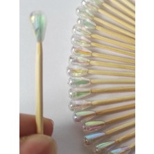 TM Tasarım Mağazası 50 Adet Dekoratif Beyaz Damla Boncuklu Pasta Kürdanı 6,5 cm - Boncuk 8 mm