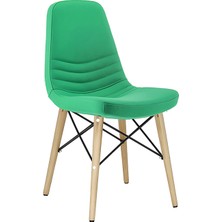 White Furniture Rose Ahşap Deri Rahat Sandalye