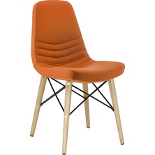 White Furniture Rose Ahşap Deri Rahat Sandalye