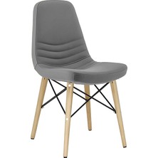 White Furniture Rose Ahşap Deri Rahat Sandalye