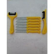 Solingen 6'lı Meyve-Sebze-Doğrama Bıçağı ve 2'li Soyacak Limon Sarısı 8'li Set