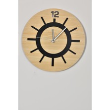 M&H Quality Dekoratif Modern Ahşap Duvar Saati  ( Sessiz Akar Saat )