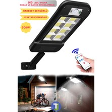 Technojet 8 Gözlü 160 Ledli Solar Bahçe Aydınlatma Kumandalı Güneş Enerjili Sokak Lambası Projektör