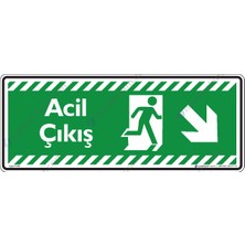 İsg Tabelam 30X12cm/kompozit/Acil Çıkış Sağ Aşağıya Ok