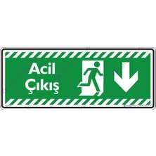 İsg Tabelam 30X12cm/dekota/Acil Çıkış Aşağıya Ok