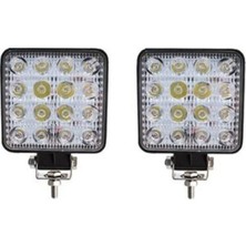 Kgn Off Road Sis Farı - Lamba 16 LED Kare Çalışma Lambası 2 Adet