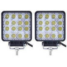 Kgn Off Road Sis Farı - Lamba 16 LED Kare Çalışma Lambası 2 Adet