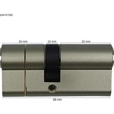 Kale 164KTBS Tuzaklı Sistem Çelik Pimli Silindir-Nikel ( 68MM-26 10 32 )