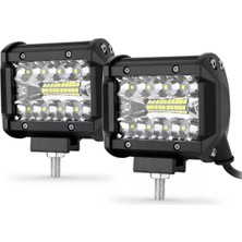 Zauss 60W Kombo Aydınlatma 20 LED Çalışma Lambası Off Road Motorsiklet