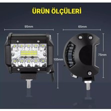 Zauss 60W Kombo Aydınlatma 20 LED Çalışma Lambası Off Road Motorsiklet