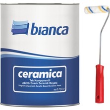 Bianca Fayans Boyası Kullanıma Hazır Ceramica 1 kg Beyaz Rulo Kullanımı Kolay-Kalitesi Yüksek