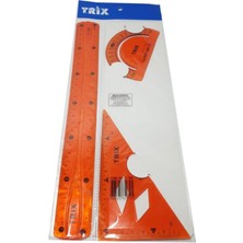 Trix Flexible Kırılmaz Esnek Çizim Seti ve Cetvel 30 cm