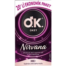 Okey Nirvana Prezervatif 40'lı + Okey Nirvana Uyarıcı Jel Su Bazlı 100 ml