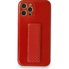 Tstore Apple iPhone 12 Pro Kılıf Coco Karbon Standlı Kapak