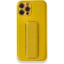 Tstore Apple iPhone 12 Pro Kılıf Coco Karbon Standlı Kapak