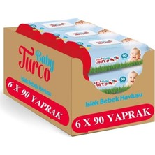 Baby Turco Islak Mendil Havlu  90 Yaprak x 6 Adet