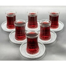 Paşabahçe Elysia Çay Bardağı Çay Takımı Seti 12 Parça -Riva Çay Tabaklı-6 Kişilik Elysıa Çay Seti Riva Çay