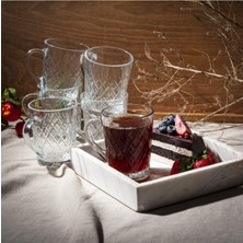 Paşabahçe 55723 Rubby 6'lı Kulplu Çay Fincanı Şeffaf Cam Desenli 145 ml Parça Sayısı