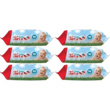 Baby Turco Islak Havlu  Mendil Klasik 90 Yaprak 6 Lı Set Plastik Kapaklı 540 Yaprak
