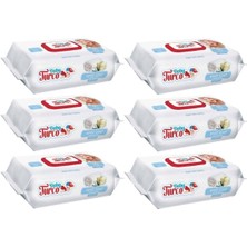 Baby Turco Islak Havlu  Mendil 90 Yaprak 6 Lı Set Beyaz Sabun Koku 'lu  Plastik Kapaklı