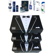Nivea Erkek Bakım Seti - Damat Çeyiz Bohça Nişan Damat Kutu Seti Alberto Taccini