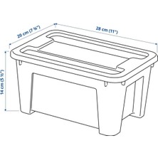 IKEA Samla 28X20X14 cm 5 Lt Kapaklı Şeffaf Saklama Kutusu