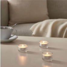 IKEA Finsmak Fener Mumluk Saydam Cam 3 Lü