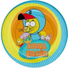 Kikajoy Kral Şakir Aksiyon Karton Tabak 23 cm 8 Li