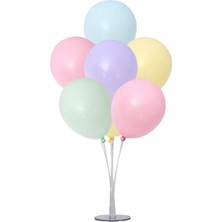 Cakes&party Balon Standı 7'li ve Karışık Renk Makaron Balon 10 Adet