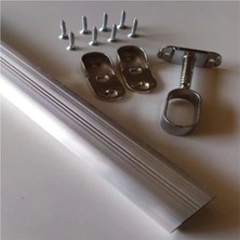 Fsm Oval 85CM Alüminyum Dolap Içi Elbise Askı Borusu Aparatları Vidaları