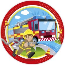 Kikajoy Firefighters Karton Tabak 23CM 8li