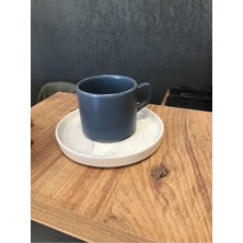 Keramika Stackable Blue Magic Çay/nescafe Fincanı Tabaklı
