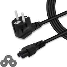 EKS Ticaret Engpars Notebook Adaptör Şarj Kablosu - Asus Hp Dell Lenovo Dizüstü Bilgisayar Monitörü Yonca Power Kablosu Yonca Power