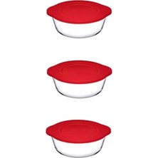 Paşabahçe 3 Lü Kapaklı Yuvarlak Borcam Tencere (59133)