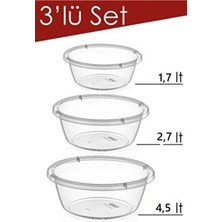 Mebfa 3 Lü Yuvarlak Badya Set (4,5 - 2,7 - 1,7 Lt)