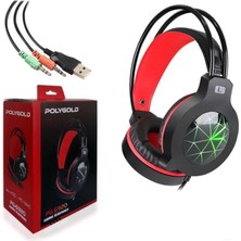 Polygold PG-6920 Ledli Gaming Mikrofonlu Oyuncu Pc Kulaklığı 3.5 mm Jack