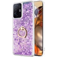 Microsonic Xiaomi Mi 11T Pro Kılıf Glitter Liquid Holder Mor