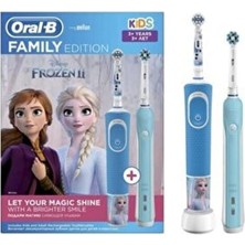 Oral -B Şarj Edilebilir Diş Fırçası Aile Paketi D700 Mavi + D100 (Frozen) 4.7