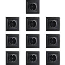 Schneider Asfora Plus Serisi Antrasit Topraklı Priz 10 Lu Paket Çerçeve Dahil