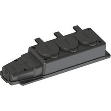 Ne-Ad 1X16A Ka  Kapaklı Siyah 3'lü Grup Priz