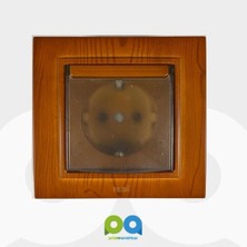 Elbi Zena Kapaklı Topraklı Priz Çerçeveli Ahşap Yeni Kiraz