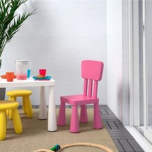 IKEA Çocuk Tabure-Sandalyesi Pembe Renk Çocuk Sandalye-Oturak Masa Oyun Sandalyesi Polipropilen Plastik Pembe