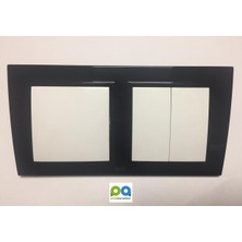 Elbi Zena Ikili Takım Anahtar Komütatör Ikili Çerçeve Siyah Beyaz Takım