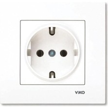 Viko Karre Beyaz Topraklı Priz Çerçeve Modern Tasarım ve Yüksek Dayanıklılıkla