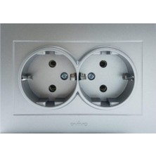 Ovivo Grano Gümüş Ikili Topraklı Priz