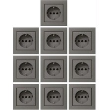 Ovivo Grano Antrasit Topraklı Priz 10'lu Paket