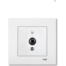 Viko Karre Uydu Prizi F Konnektörlü Sonlu - Beyaz (Çerçevesiz) Viko Karre Uydu Prizi F
